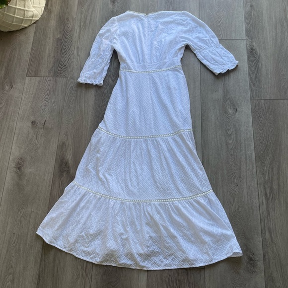 the jet set diaries white eyelet long maxi summer sun dress size small new - Picture 3 of 4